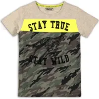 DJ Dutchjeans T-shirt met printopdruk grijs melange/zwart/groen Grijs melange/zwart/groen 104