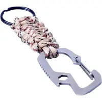 Munkees sleutelhanger Paracord karabijn beige 11 cm