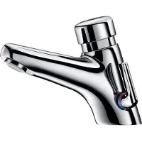 Delabie Tempomix 2 wastafelmengkraan (opbouw) chroom. glans voorsprong uitloop 116mm aantal grepen eengreeps