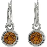 Biba Hang Oorbellen met Swarovski Steentje Topaz