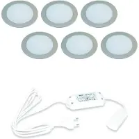 Hera FR-55 LED set van 6 inbouw spots met trafo 24V RVS-look