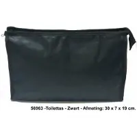 Rojafit - Luxe Toilettas - Glanzend Zwart - Groot -afmeting 30 x 7 x 19 cm.