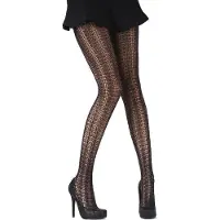 Pretty polly Panty - Fashion - Feathery Chevron - One Size - 36/40 - Zwart