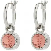 Biba Hang Oorbellen Zilver met Swarovski Steentje Rose Peach