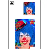 Partyxplosion 4x Clownspruik blauw