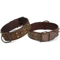 Beeztees Leren halsband Mohican. Bruin.