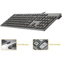 A4Tech Toetsenbord KV-300H Slanke USB-hub USB