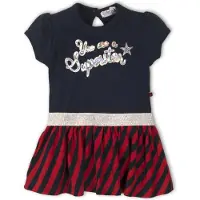 Dirkje gestreepte jersey jurk marine/rood/zilver Marine/rood/zilver 74