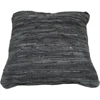 Rocaflor Sierkussen-vierkant-leer-gerecycled - grijs - 45x45cm