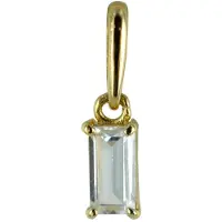 New Bling 9NBSAM-G200547 Gouden Hangertje - Dames - Rechthoek - Baguette - Zirkonia - 5 x 2 mm - 14 Karaat - Bedel - Goud