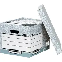 BANKERS BOX Opbergdozen - FSC gerecycled karton - B 335 x D 404 x H 292 mm - wit - grijs - 10 stuks