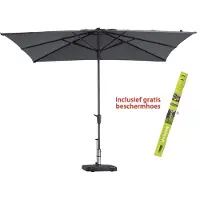 Madison Parasol Madison Vierkant Syros Grijs Incl Beschermhoes