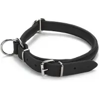Beeztees leren halsband Djenga. Zwart. 45 cm.
