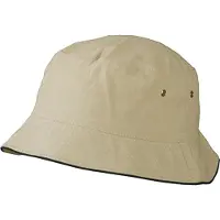 Myrtle beach Vissershoedje kaki met zwart | bucket hat | zonnehoedje van katoen | L/XL