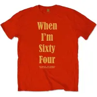 Ginza.se The Beatles Heren Tshirt -XL- When I'm Sixty Four Rood