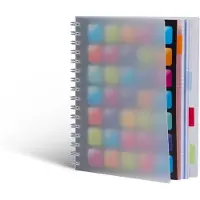 Favini Schrijfblok – A5 – 120 Vellen – 80 g/m² – Ruitjes 5 mm – Grote Spiraalbinding – Harde Plastic Kaft met 4 Scheidingsvellen – Made in Italy