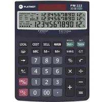 Platinet PMC222TE Bureaucalculator - rekenmachine 12 cijfers max. 3 lijnen, tax functie en zonneenergie