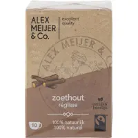 Alex Meijer Theezakjes Zoethout Smaak Grote verpakking 60 zakjes 2 gram Fair Trade