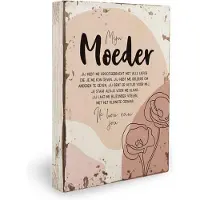 Miko Houten tekstbord Fleurige deco "Moeder"