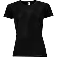 Sols Dames/dames Sportief T-Shirt met korte mouwen (Zwart)