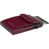 Tony Perotti Furbo Leren RFID Pasjeshouder met kleingeldvak Violet rood