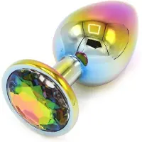 Kiotos - Rainbow Buttplug Aluminium Met Siersteen