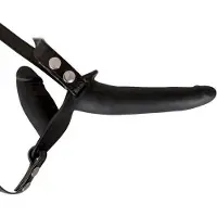 You2Toys Dubbele Strap-On - Zwart - Zwart - Sextoys - Dildo's - Toys voor dames - Strap on