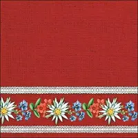 Ambiente Lunchservet Bavarian Flowers Red