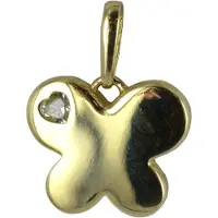 New Bling 9NBSAM-G200435 Gouden Hangertje - Vlinder - Zirkonia - 8,2 x 10 mm - 14 Karaat - Bedel - Goud