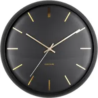 Karlsson Wandklok Globe - Zwart - Ø40cm - Scandinavisch