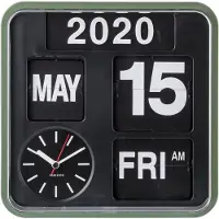 Karlsson Klok Mini Flip Green Casing Black Dial 24,5 x 24,5 cm