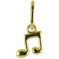 New Bling 9NBSAM-G200273 Gouden Hangertje - Dames - Muzieknoot - 4 x 5 mm - 14 Karaat - Bedel - Goud