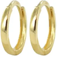 New Bling 9NBSAM-G190149 Gouden Oorringen - Dames - Glad - Scharnier - 9 x 2 mm - 14 Karaat - Goud