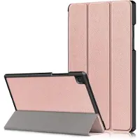 Modo Hoesje Geschikt voor Samsung Galaxy Tab A7 2020 - 10.4 inch - Samsung Galaxy Tab A7 2022 - 10.4 inch -Tri Fold Cover Tablet Case Rose Goud