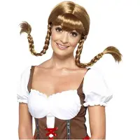 Smiffys - Bavarian Babe Plaited Pruik - Bruin
