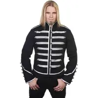 Banned - Military Drummer Jacket - XL - Zwart/Zilverkleurig