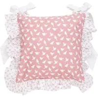 Benza Clayre & Eef stoelkussenhoes - Katoen - 40 x 40 cm - Landelijk - Vogels - Birds - Oud Roze