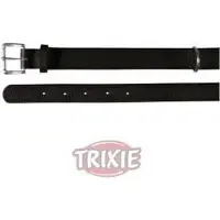 Trixie Leren Halsband Zwart (halsmaat 39 - 47 cm) breedte 20 mm