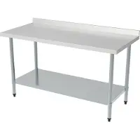 CombiSteel Professionele Demontabele RVS Werktafel | Bodemschap | Opstaande rand | Demontabel | 200cm| | 7490.0090 | Horeca