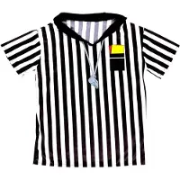 Widmann Scheidsrechter verkleedshirt - 1x - zwart/wit - polyester - heren XL