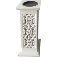 Outdoor Living Forte kandelaar 14x14xH33 cm - wit
