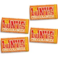 Tony's Chocolonely Melk Karamel Zeezout Chocolade Reep - 4 x 180 gram
