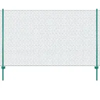 vidaXL Draadgaashek met palen 25x1,5 m staal groen