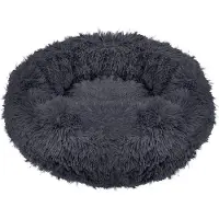 Springos Hondenmand | Superzacht en Luxe | Wasbaar | Donut | Fluffy | Hondenkussen | 80cm | Grijs