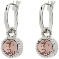 Biba Hang Oorbellen Zilver met Swarovski Steentje Vintage Rose