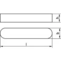 Toolcraft 1067317 Inlegspieën DIN 6885 RVS A4 5 stuk(s)