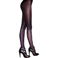 Pretty polly Panty - Fashion - Lurex Mock Kniekous Panty - Panty - Ruit - One Size - Zwart/Zilver