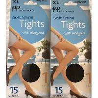 Pretty polly Panty - Basis - Panty - Soft Shine - Aloe - Vera - 2 paar - Voordeelverpakking - 15 Den. - XL - Barely Black