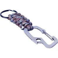 Munkees sleutelhanger Paracord karabijn bruin 11 cm