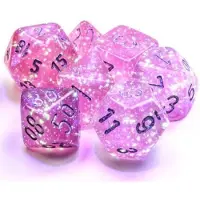 Chessex Borealis Polyhedral Pink/silver Luminary Dobbelsteen Set (7 stuks)